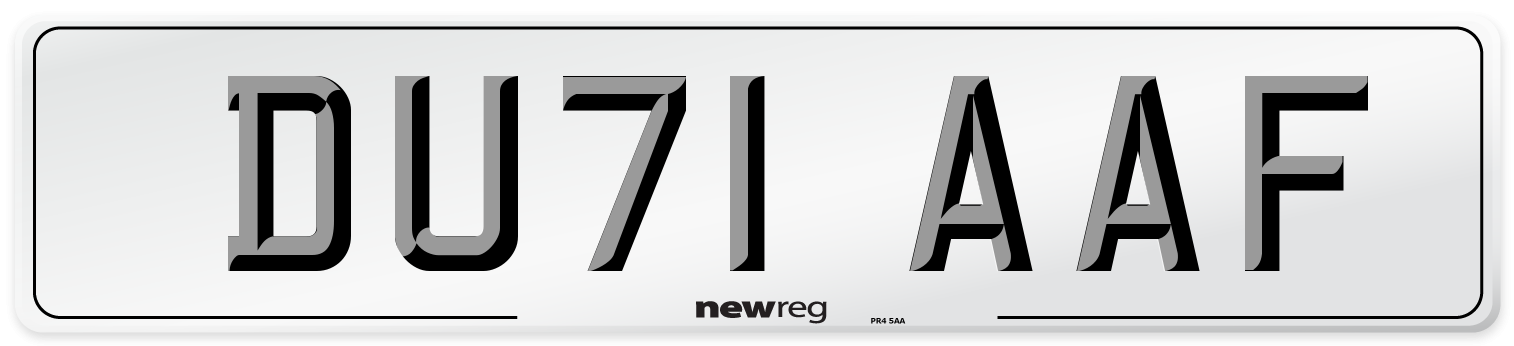 DU71 AAF Number Plate from New Reg